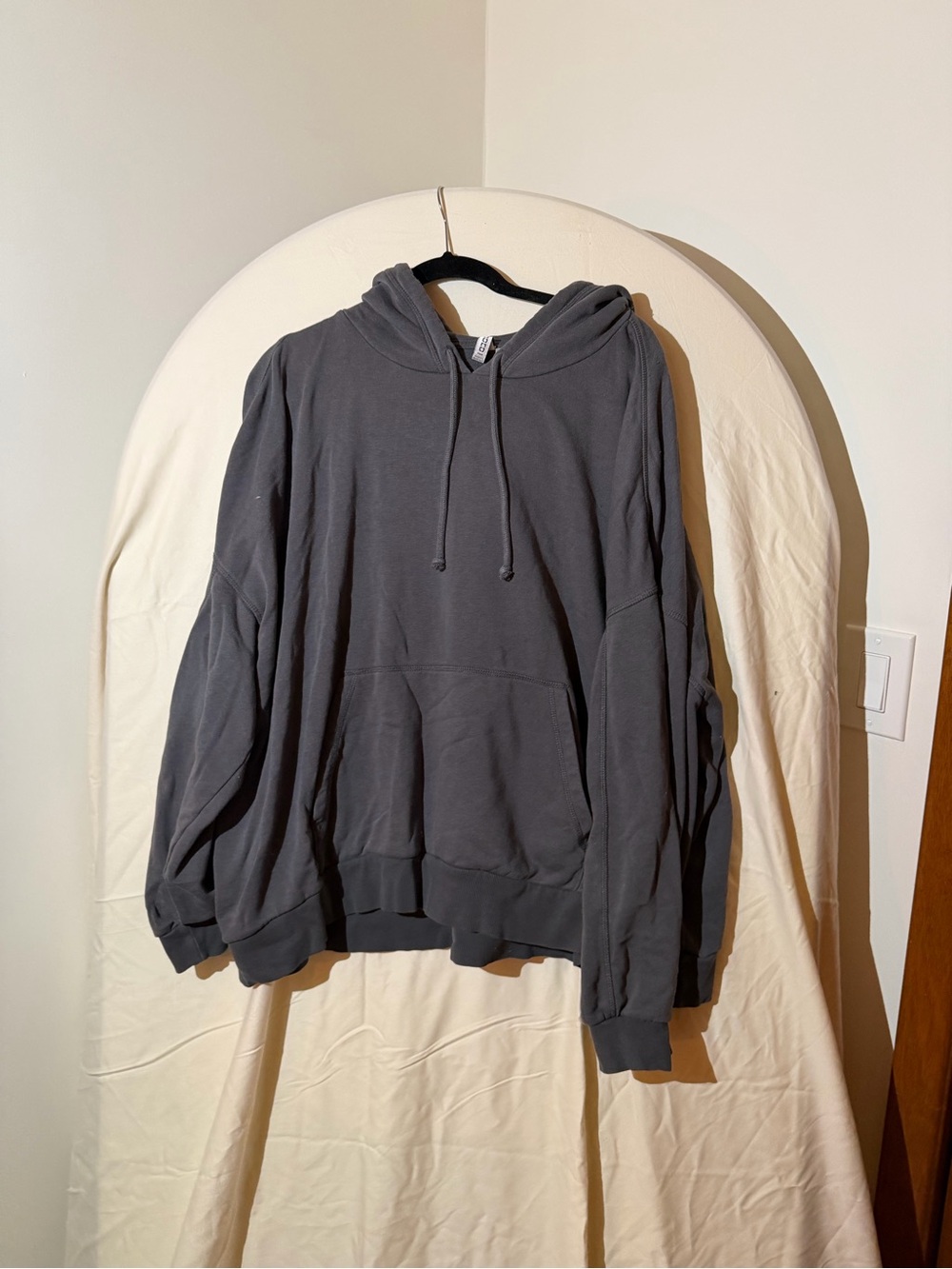 Divided Charcoal Gray Oversized Hoodie